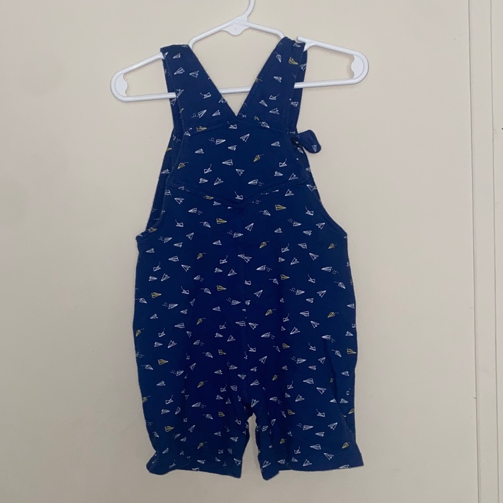 Carter's Navy Blue Overalls with Airplane Print - Picture 2 of 2